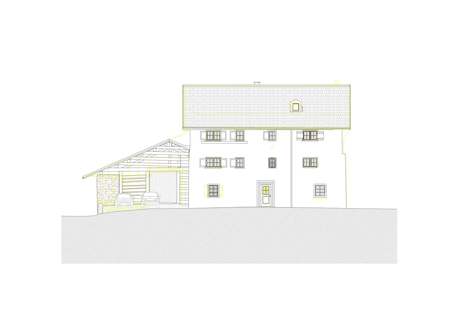 40_Sanierung und Umbau_Wohnhaus Dorfstrasse Almens_Ansicht Nordost